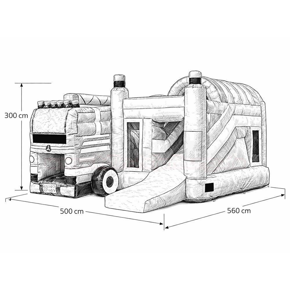 Hüpfburg JB Multiplay Feuerwehr Technische Zeichnung