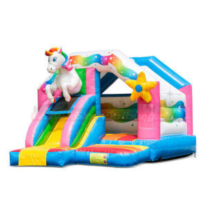 Hüpfburg JB Slide Combo Einhorn mieten
