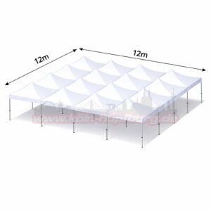 12x12m Abbildung Faltzelte Seitenansicht mieten