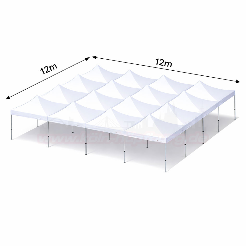 12x12m Abbildung Faltzelte Seitenansicht mieten