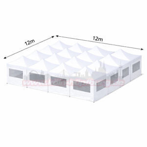 12x12m Faltzelt mit Seitenteilen mieten