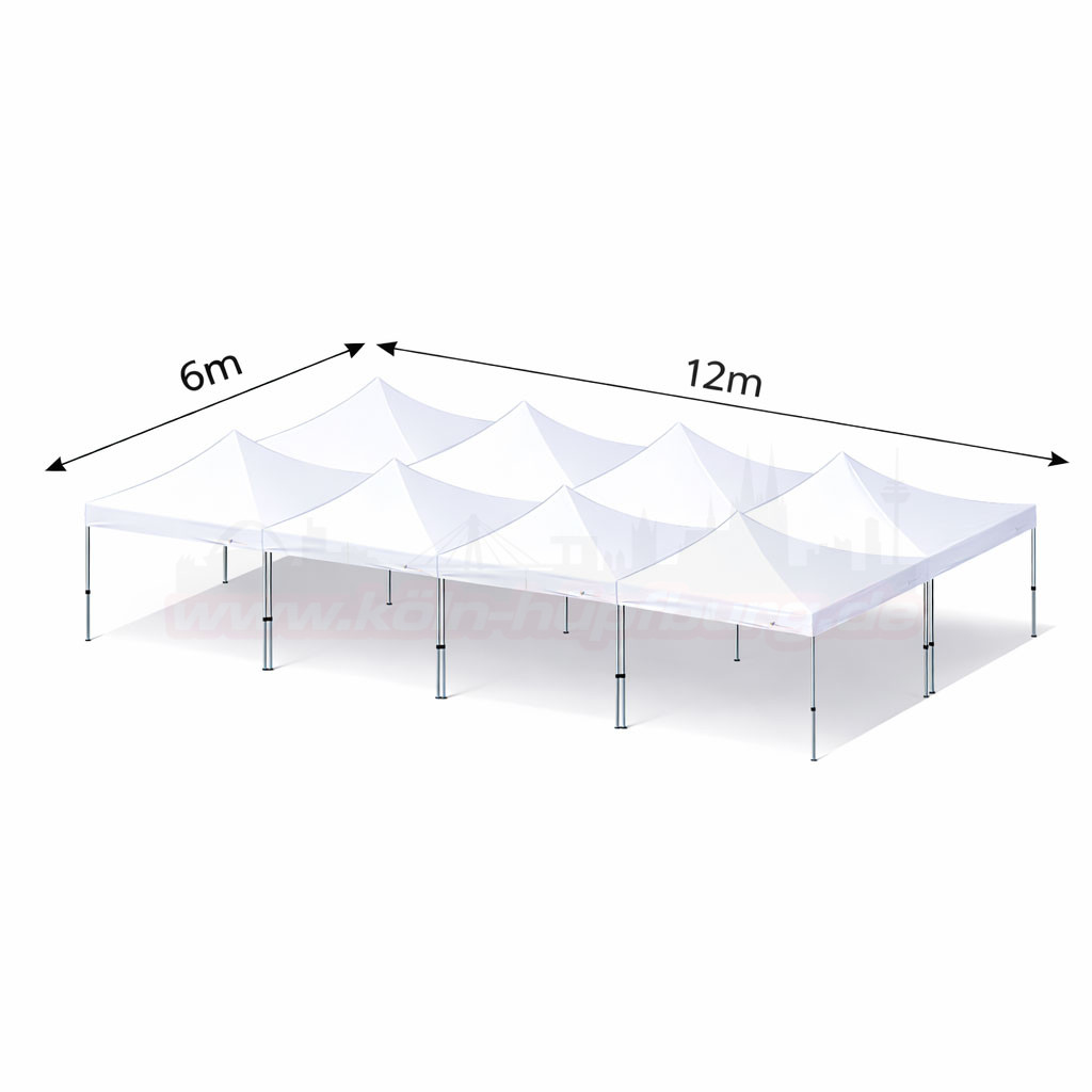 6x12m Abbildung Faltzelte Seitenansicht mieten