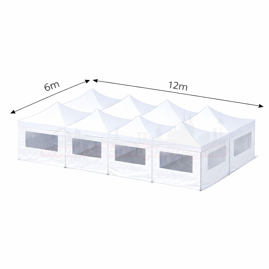 6x12m Faltzelt mit Seitenteilen mieten