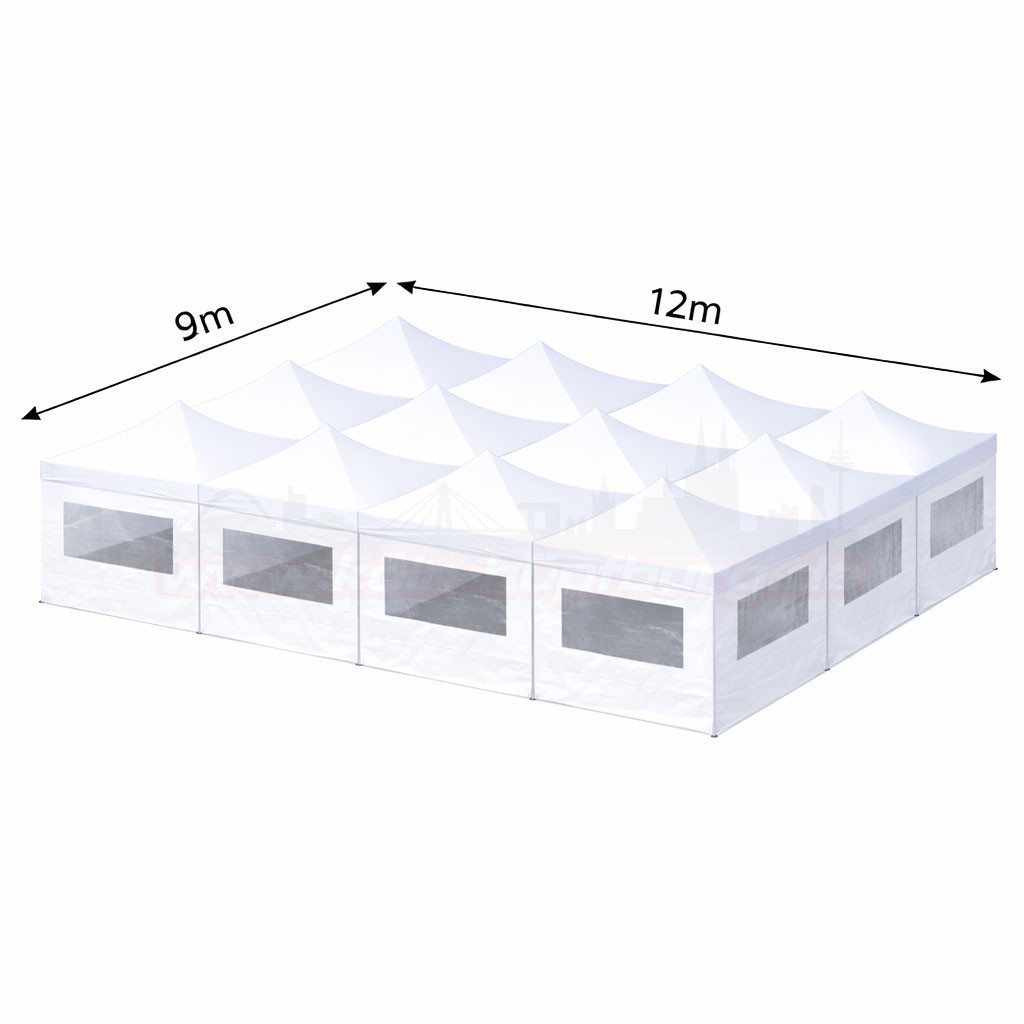 9x12m Faltzelt mit Seitenteilen mieten