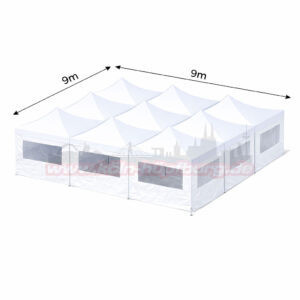 9x9m Faltzelt mit Seitenteilen mieten