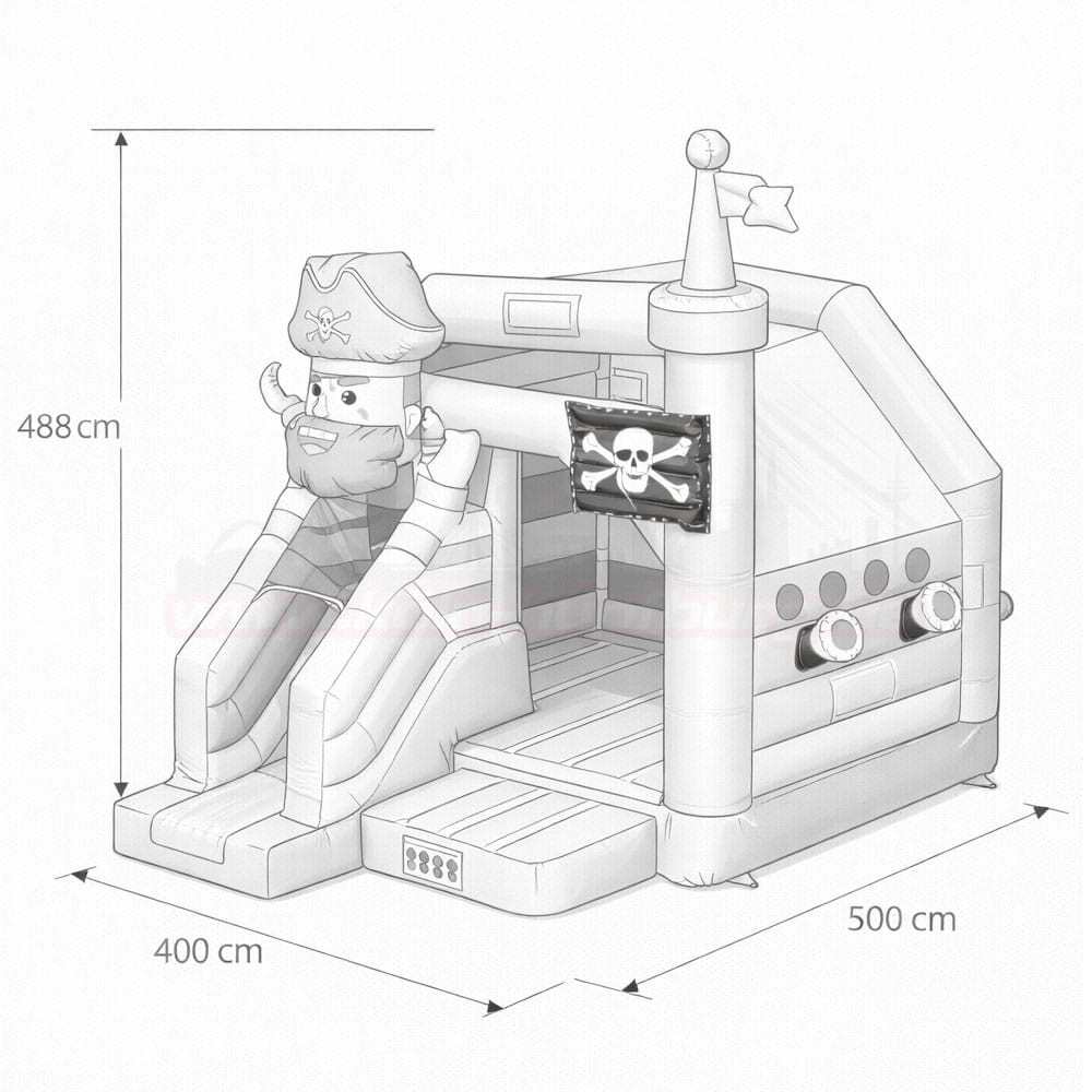 Hüpfburg Combo Pirat mit Rutsche – Bild 6