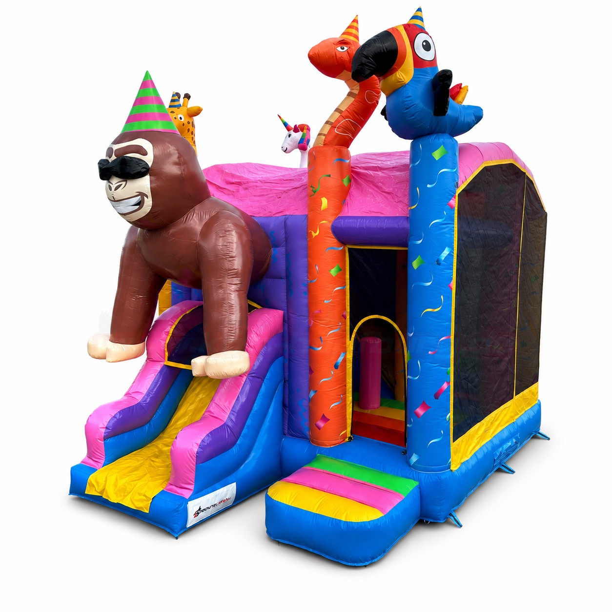 Hüpfburg Maxi Animal Party mit zwei Rutschen